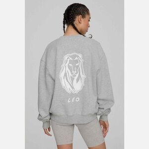 GOOD AMERICAN WOMEN'S GRAY LEO BOYFRIEND SWEATSHIRT SIZE 4